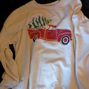 Kids Cream Sweater with Red Truck Design
